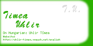 timea uhlir business card